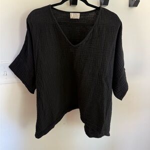 Classic Black V-Neck Blouse